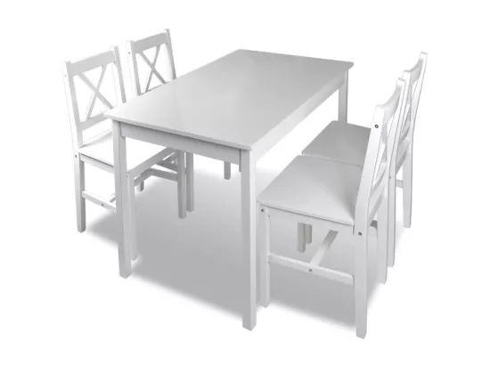 Ensemble de salle à manger 5 pcs Blanc
