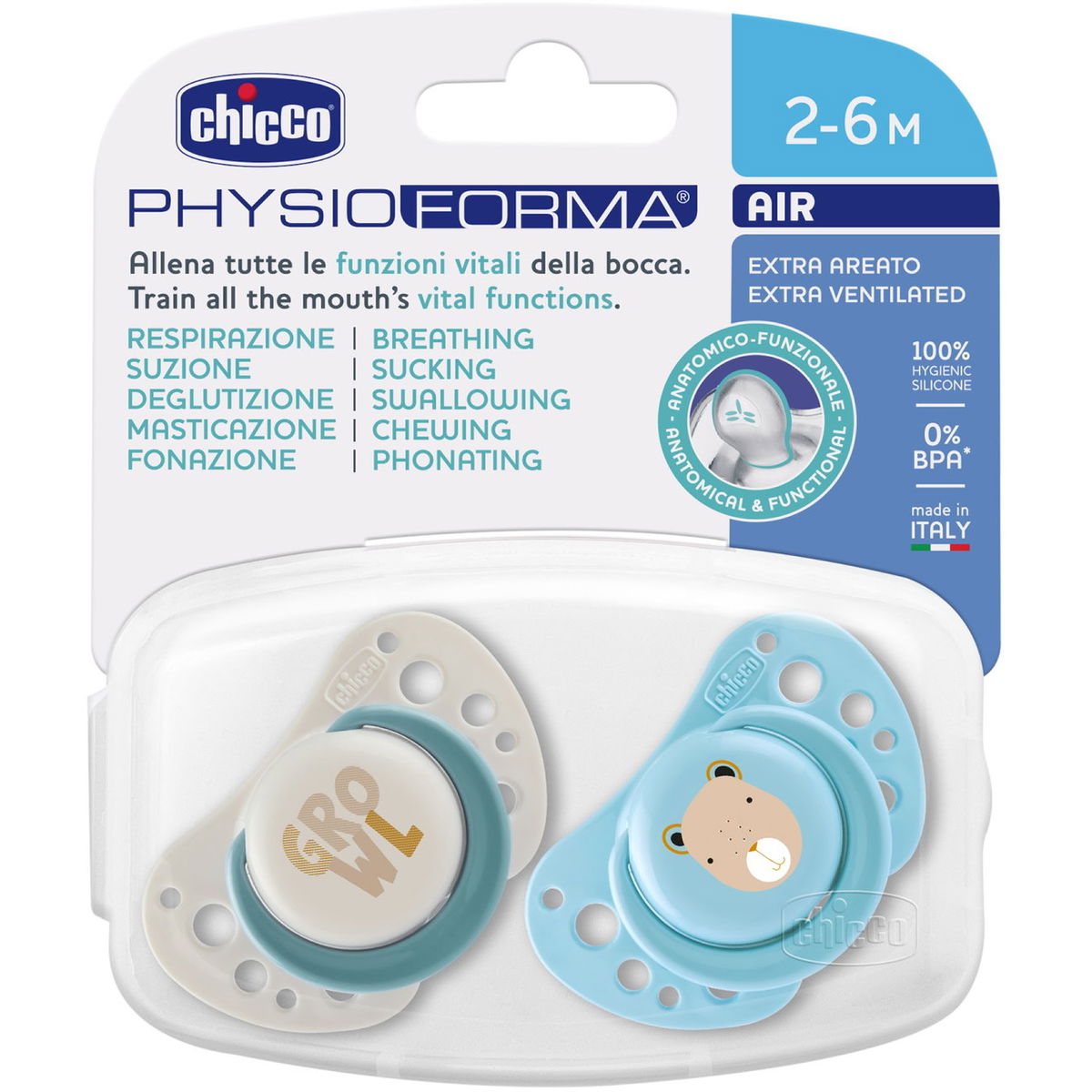 ChiccoChicco   PhysioForma Air Schnuller 2er Set blau 2-6M
