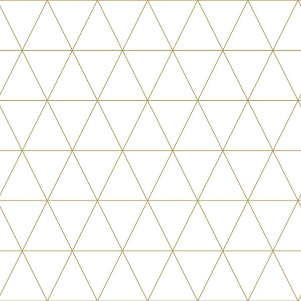 Estahome Grafische Driehoeken Behang - Wit / Goud