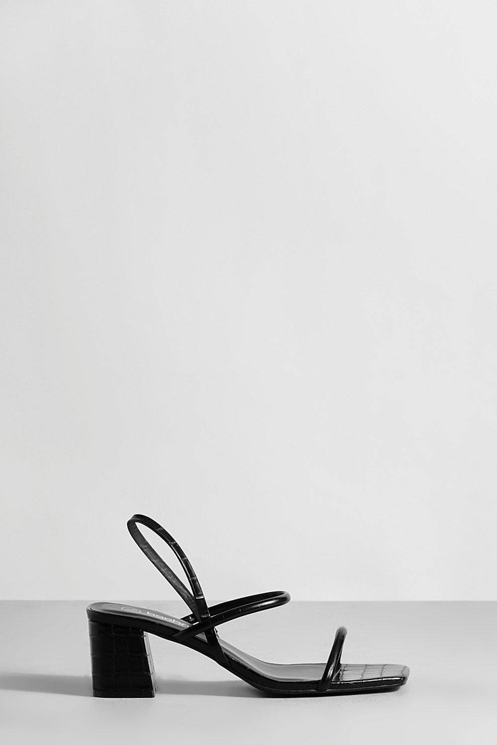 boohoo Talons slingback à coupe large et talon bloc bas