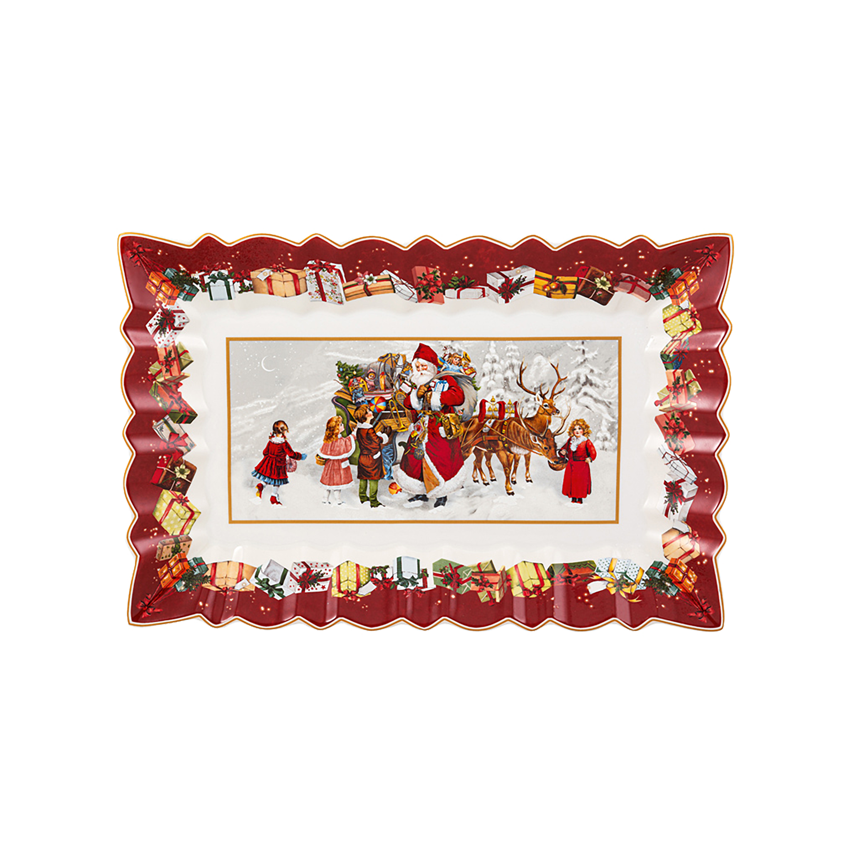 Toy's Fantasy Cake plate Multi-colored, 14.1'' x 9.1'', Premium Porcelain