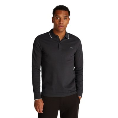 Polo à manches longues homme Stretch Pique Tipping CALVIN KLEIN