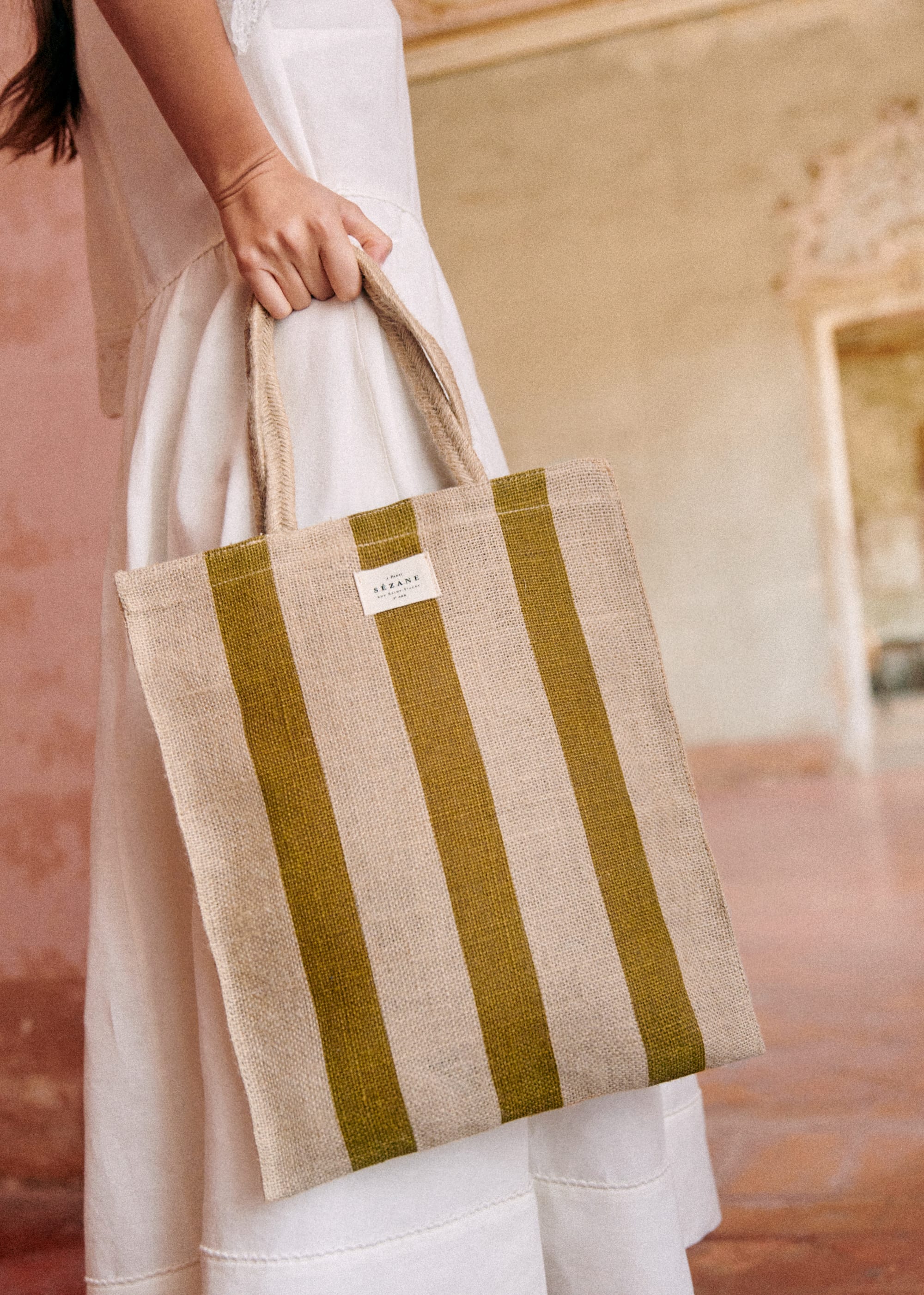 Petit Cabas Jute - Rayures kaki - SACS/NEW SACS Nos Paniers 5906417