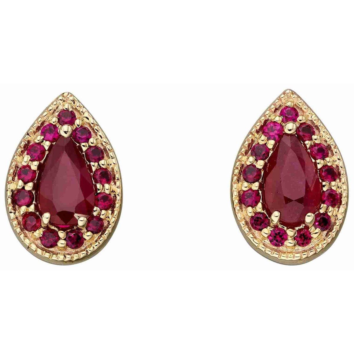 Boucle d'oreille rubis sur or 375/1000