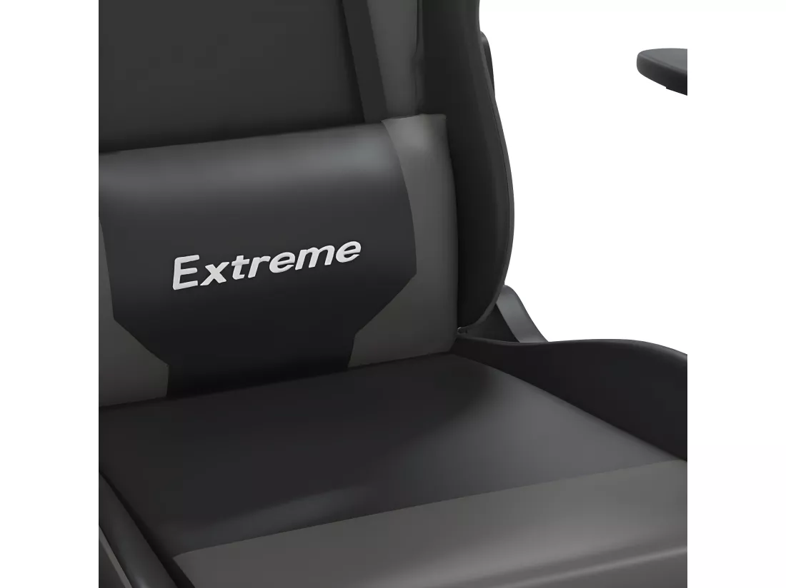 Chaise de jeu de massage et repose-pied Noir et gris Similicuir
