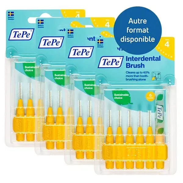 Escova interdental TePe Eco-Responsible ISO 4 / 0,70 mm, pacote com 6 unidades.