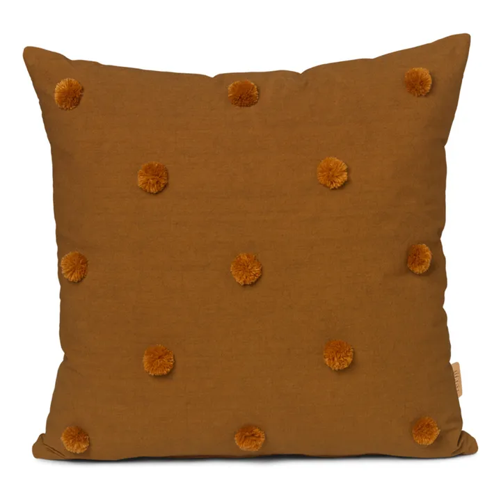 Ferm Living Kids Coussin tufté à pois | Jaune moutarde