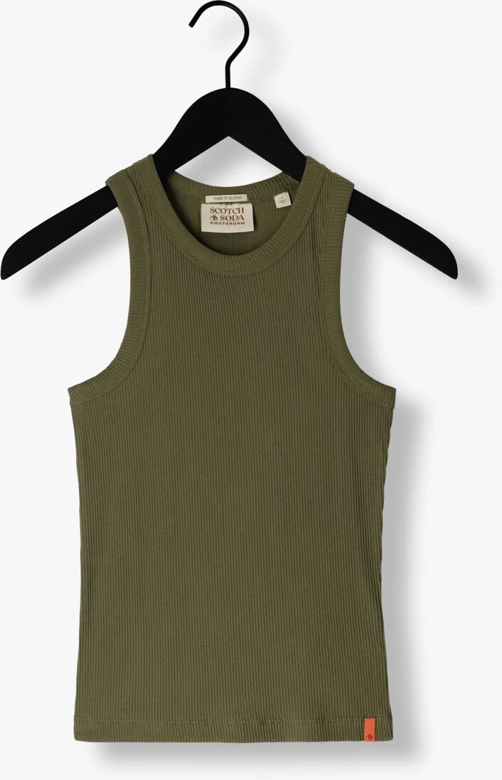 SCOTCH & SODA olijf scotch & soda top cotton in-conversion racer tank