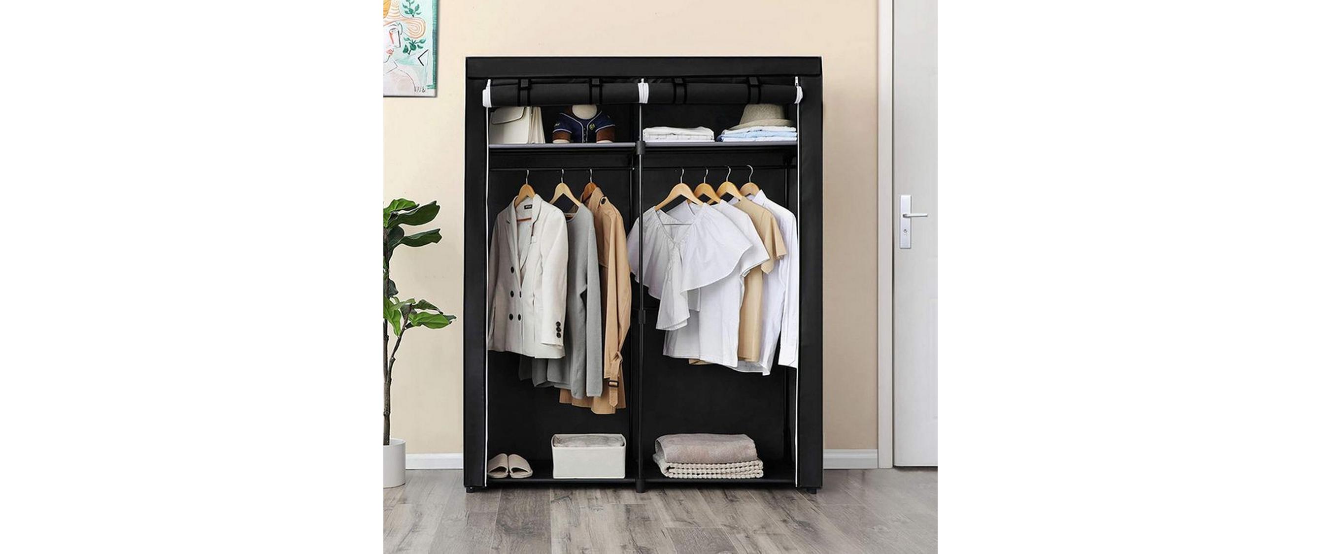 Regal 43 cm/140 cm x 174 cm, SchwarzStoffschrank