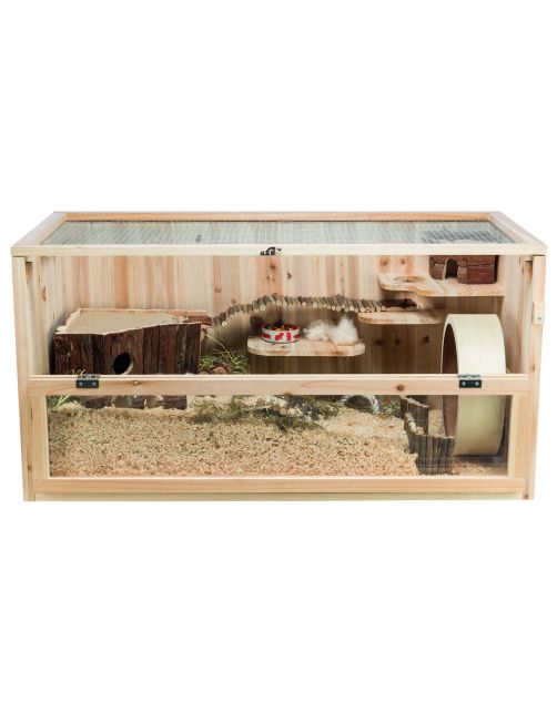 Trixie Knaagdierenkooi Hout - Dierenverblijf - 100x50x50 cm Houtkleur