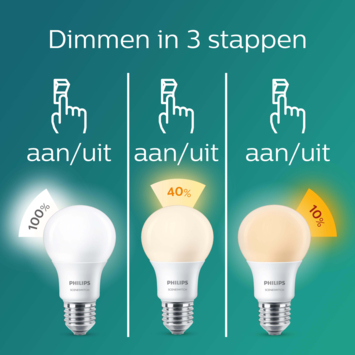 Philips LED peer E27 60W sceneswitch filament helder