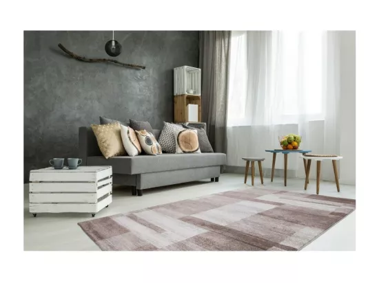 Tapis 230x160cm, design F105G coloris beige - Confort et élégance pour votre intérieur