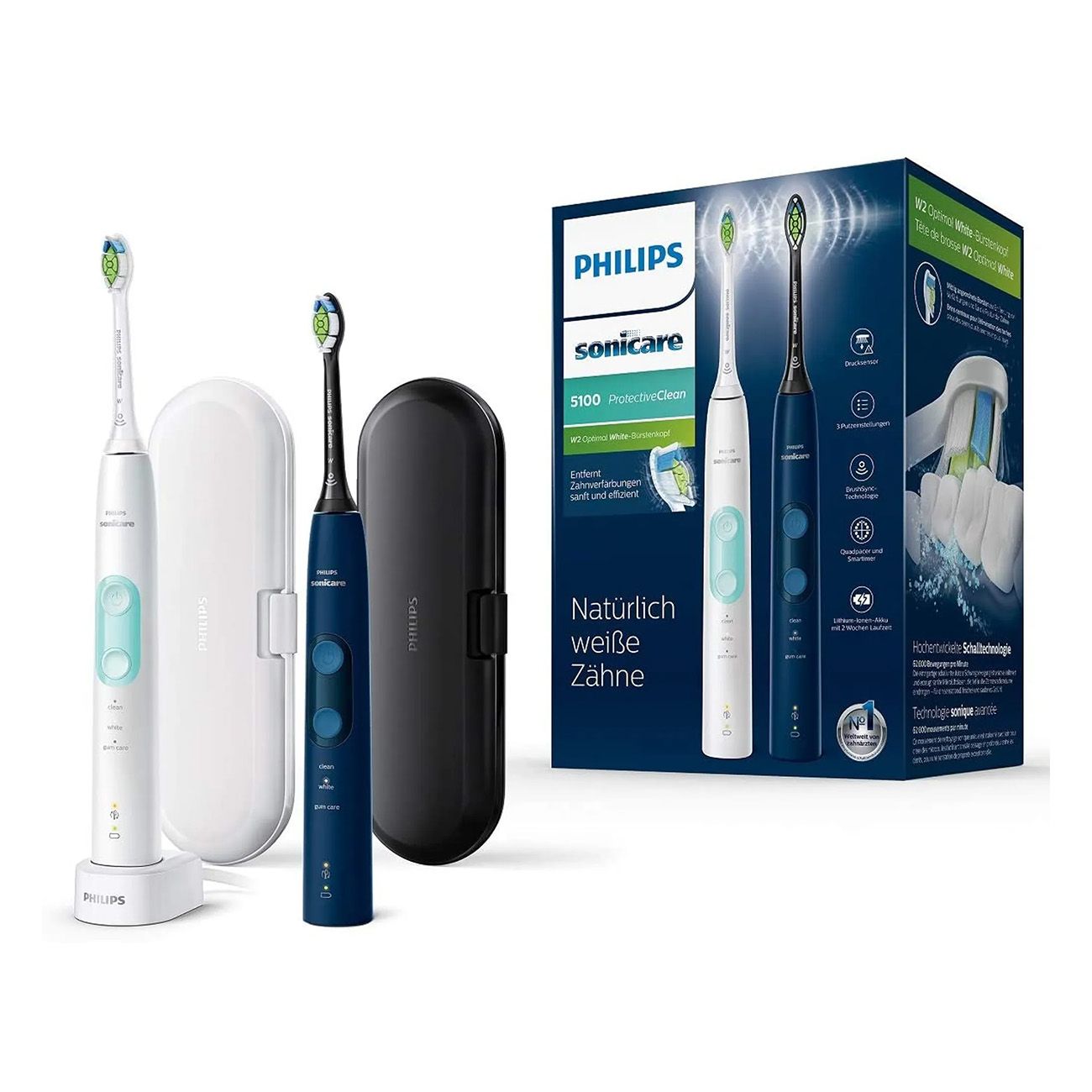 Philips Zahnbürste HX6851/34 navy blue/white mint