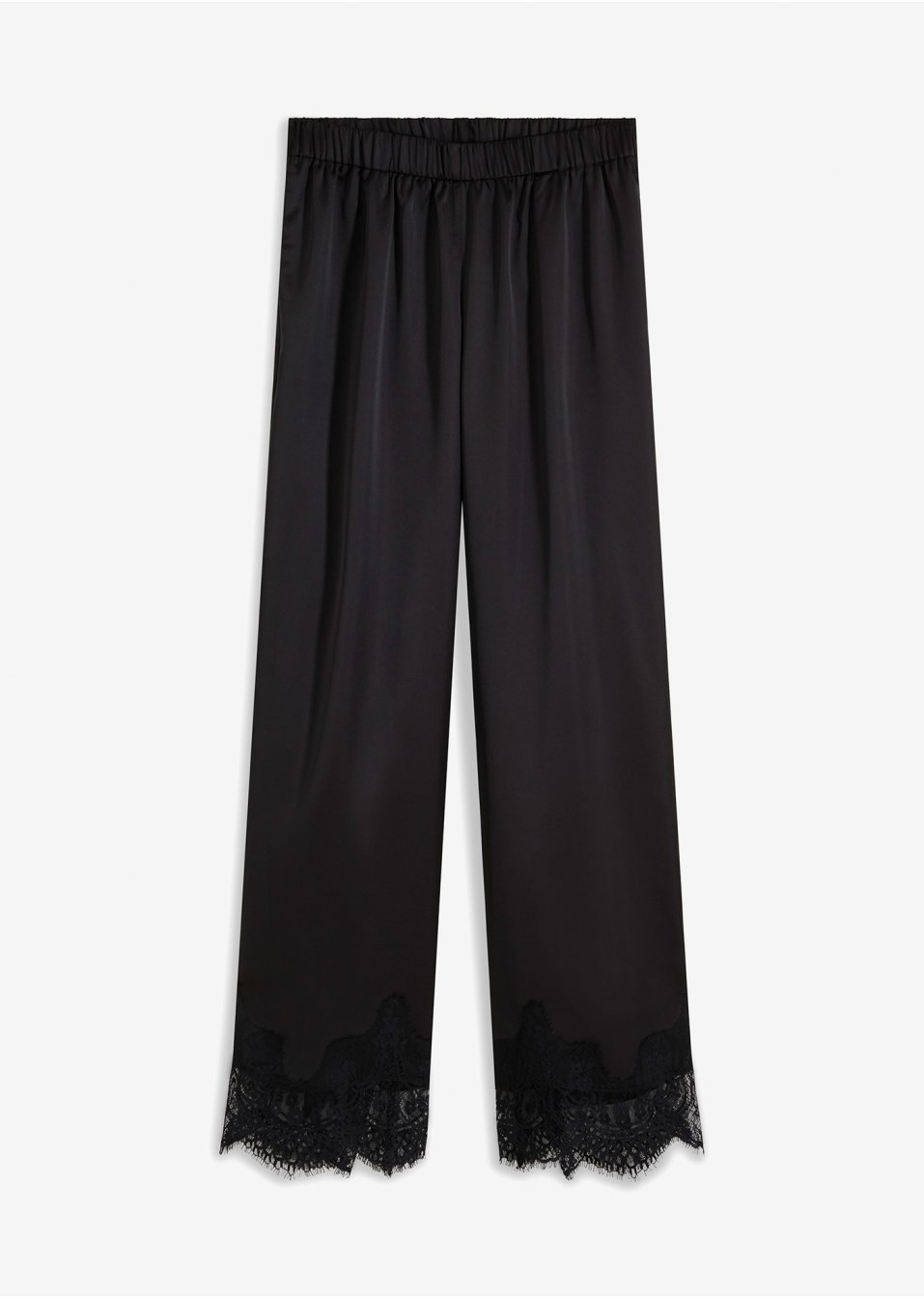 Pantalon en satin avec dentelle