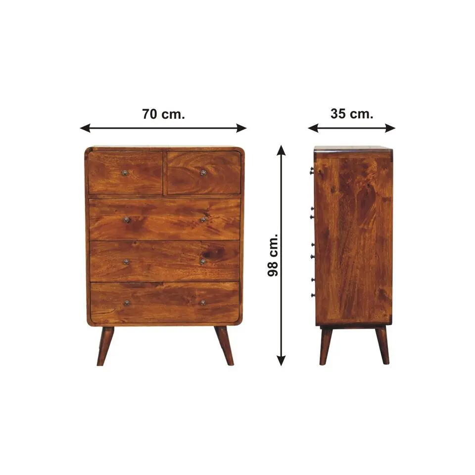 Artisan Furniture Massief Houten Gebogen Eiken Kist