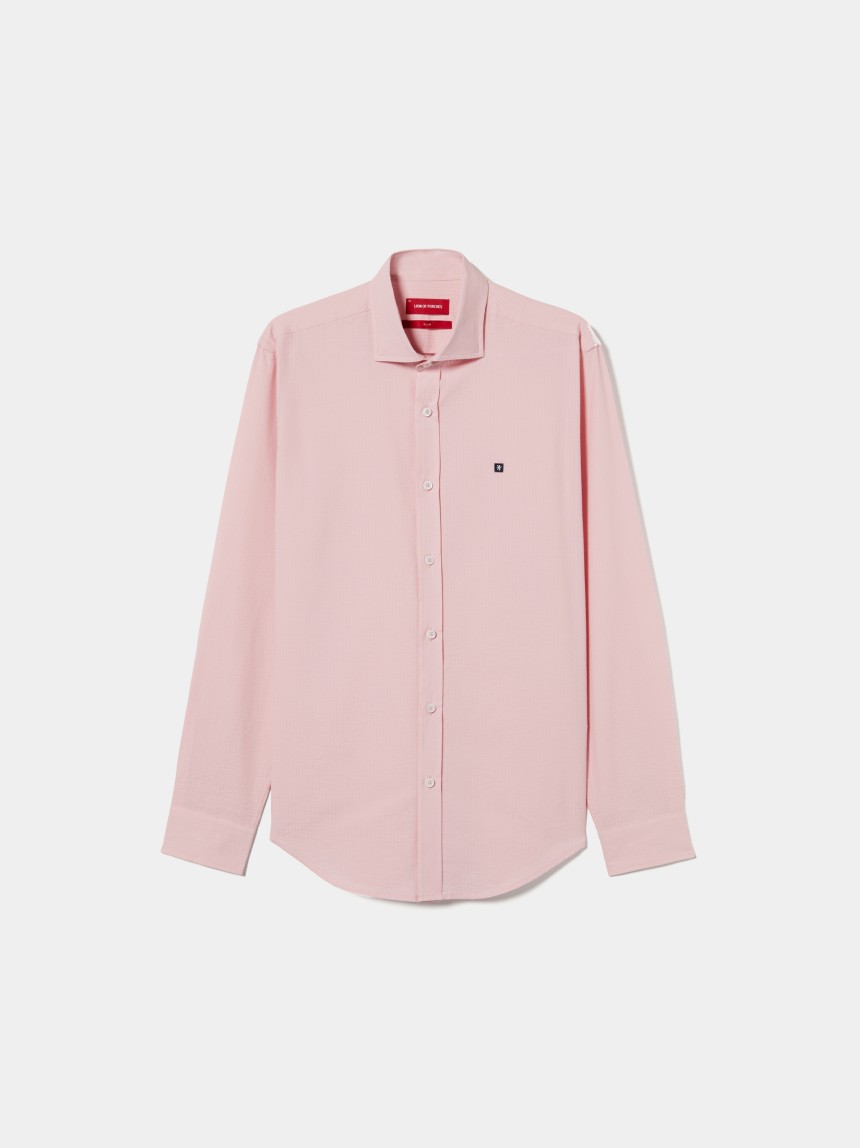 Camisa slim fit seersucker