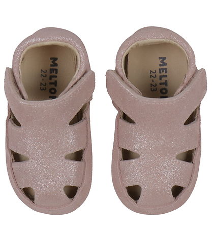 Melton Leder-Krabbelschuhe - Rose Grey