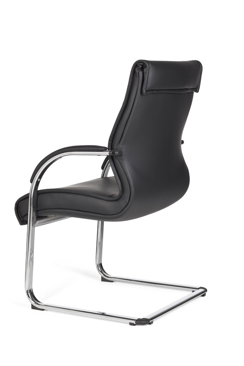 KADIMA DESIGN Freischwinger SANGRO Kunstleder, Chromgestell, Lendenstütze, bis 120 kg, in Caramel/Weiß/Schwarz