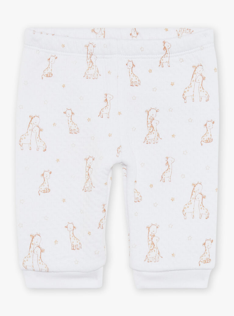 Ensemble haut et pantalon en tubique écrue