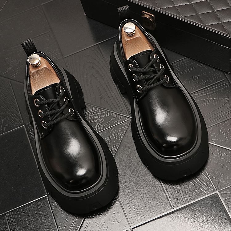 Mr Ozera - Derby-schoenen met imitatieleren plateauzool