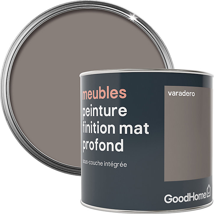 Peinture de rénovation meubles GoodHome marron Varadero mat profond 0,5L