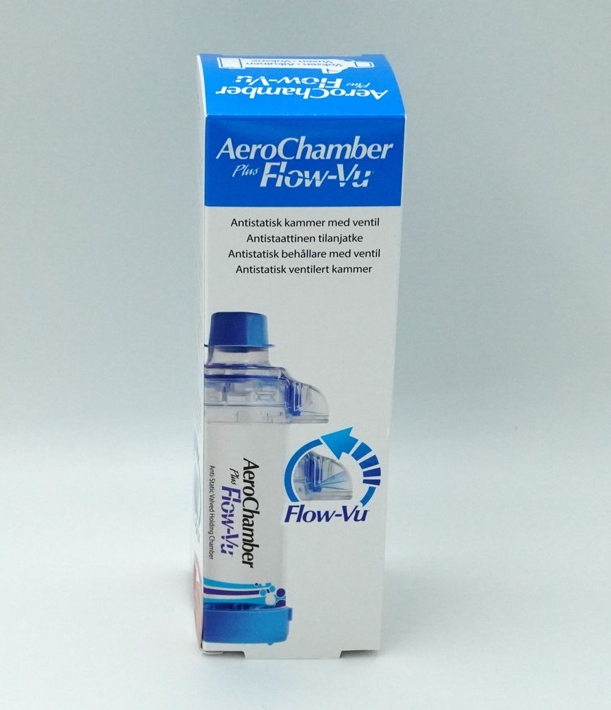 AeroChamber Plus Flow-Vu munnstykke fra 5 år og opp (voksen) (blå) 1 stk