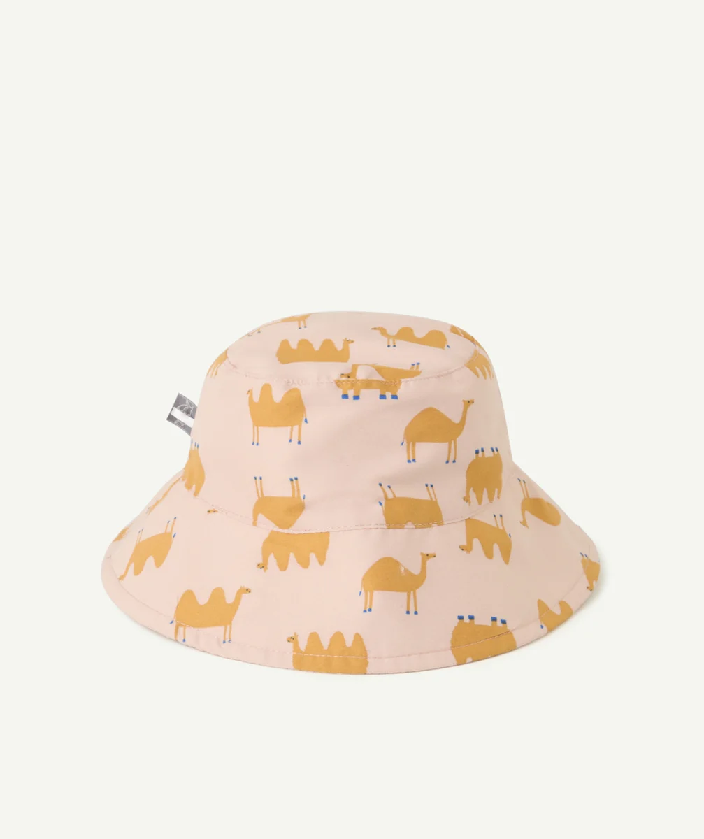 LASSIGBOB ANTI-UV BÉBÉ FILLE RÉVERSIBLE ROSE AVEC IMPRIMÉ ANIMAUX