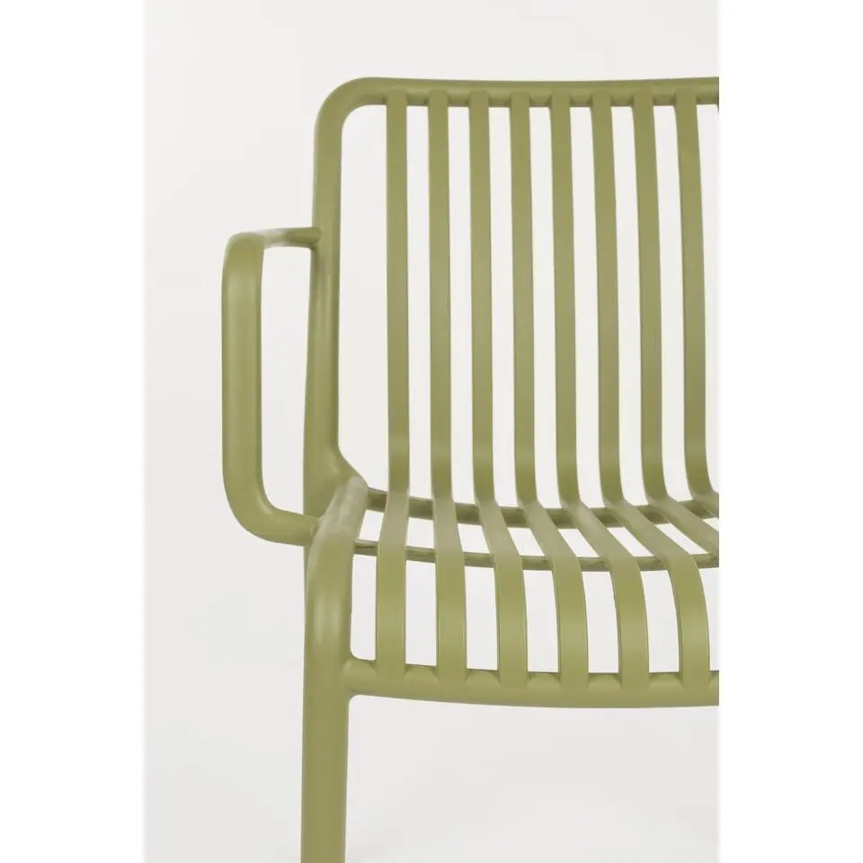 Housecraft Living Mante Tuinstoelen Armleuning Kunststof Groen - Set van 4