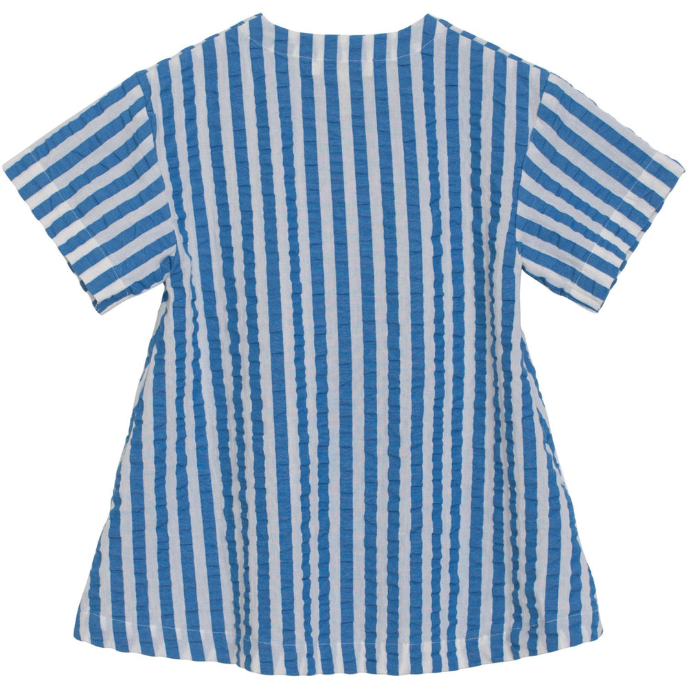 Køb Serendipity Azur Stripe Knap Kjole