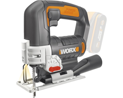 WORX 20V 80mm snoerloze decoupeerzaag WX543.9 + GRATIS bonusartikel 20V accu WA3644 (4,0Ah)