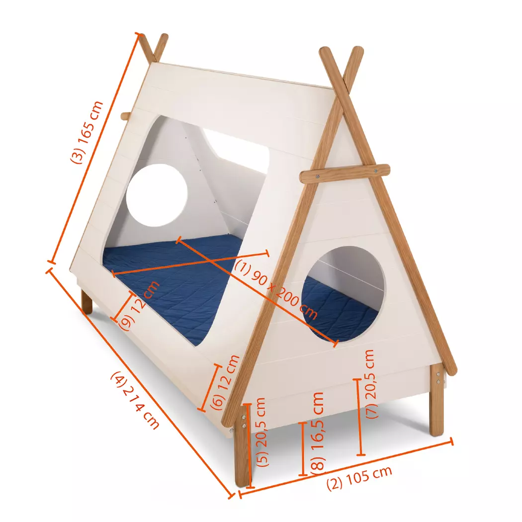 Bett Tipi 90 x 200 cm