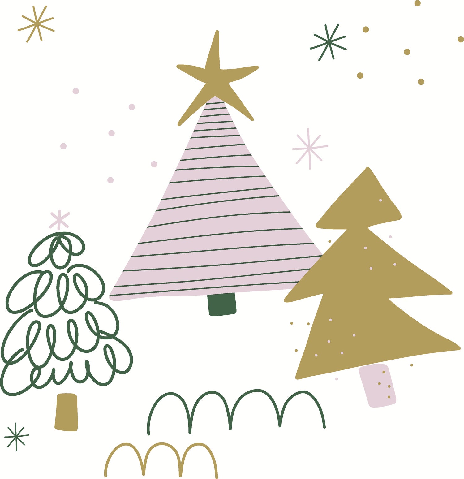 Paper + Design servet kerstbomen wit 33 x 33 cm 20 stuks