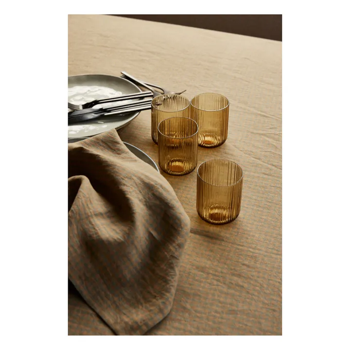 Gabrielle Paris Nappe en lin lavé vichy | Gris soie