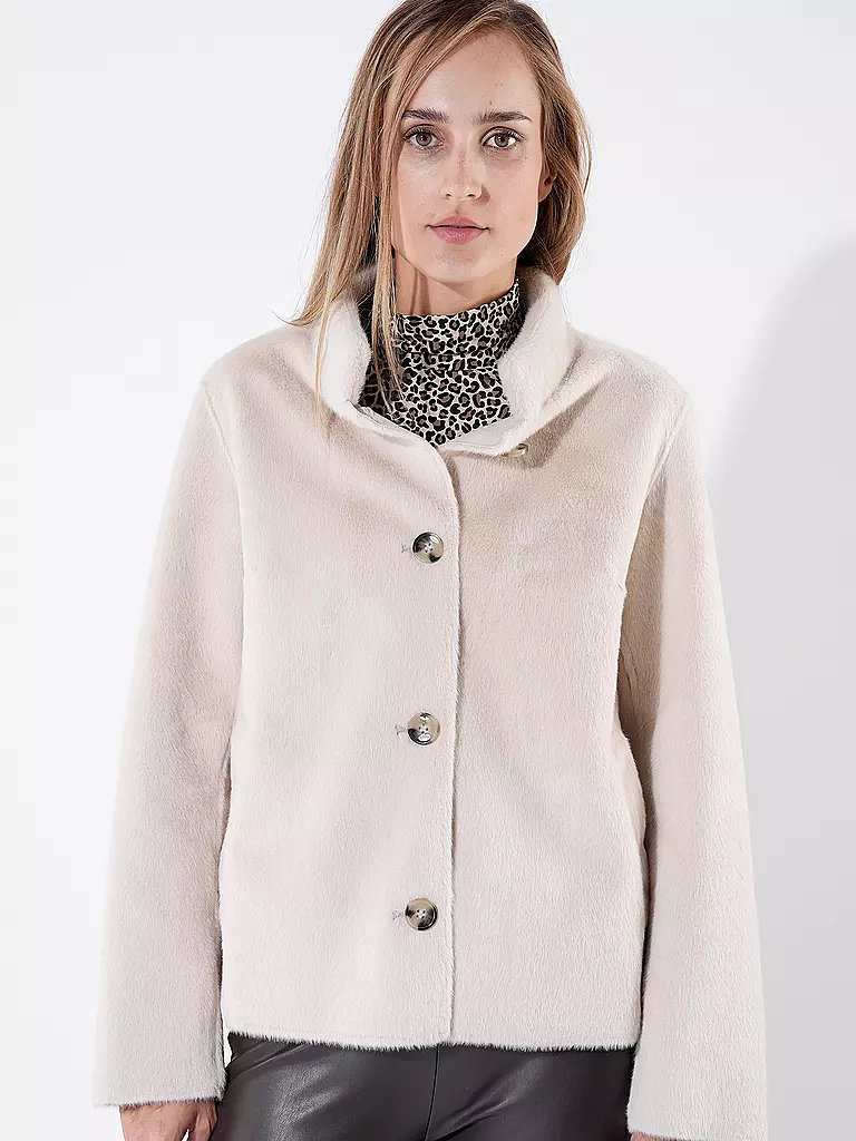 RICH & ROYAL Jacke in Felloptik beige