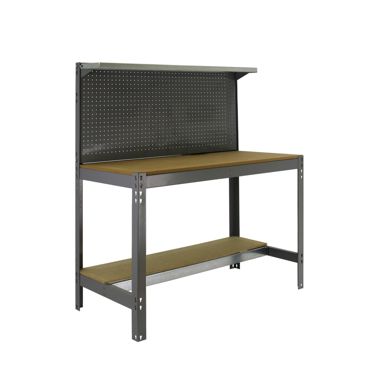PROREGAL Buffalo werkbank met gereedschapswand en opbergplank HxBxD 84 x 150 x 61 cm Draagvermogen 600 kg Grijs