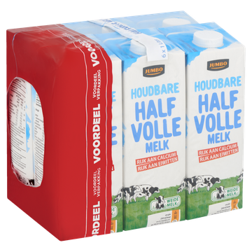 Jumbo Houdbare Halfvolle Melk Voordeelverpakking 6 x 1 L