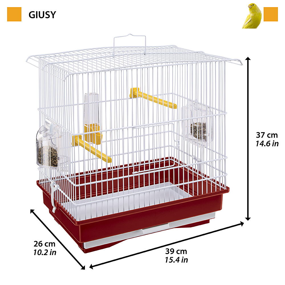 Cage à oiseaux - rouge et blanc