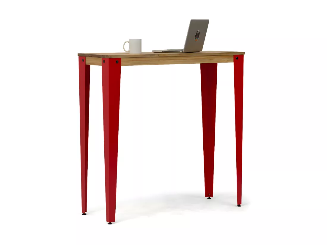 Table Mange debout Lunds 40x120x110cm Rouge-Vieilli. Box Furniture