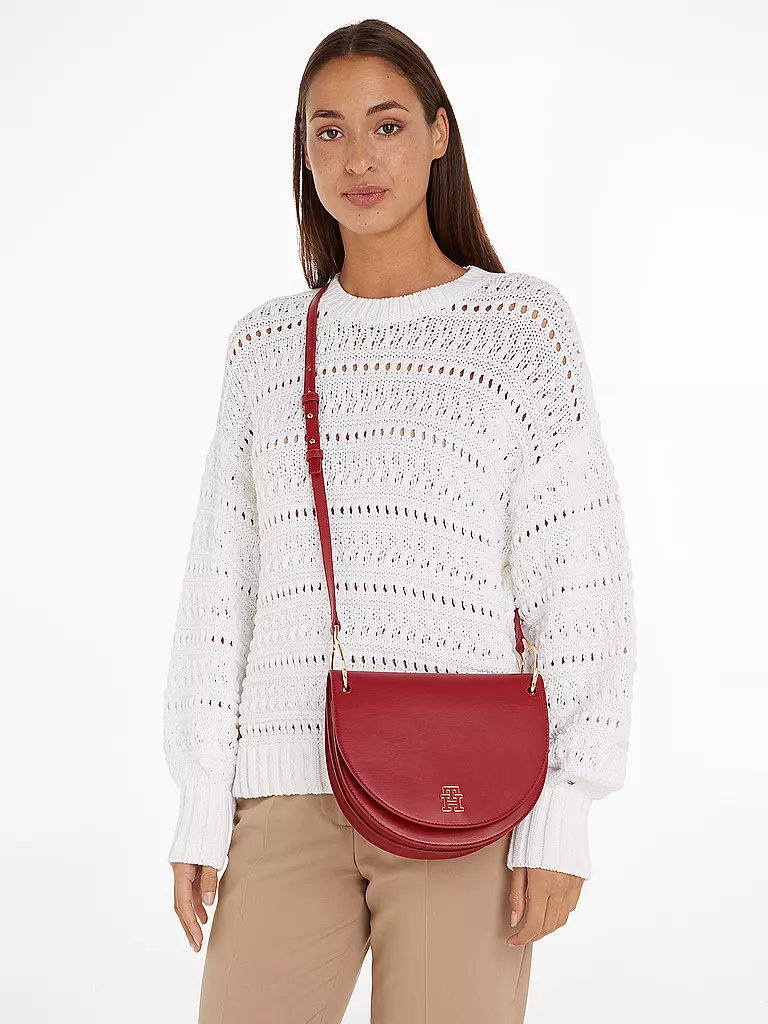 TOMMY HILFIGER Tasche - Umhängetasche CHIC SADDLE BAG dunkelrot