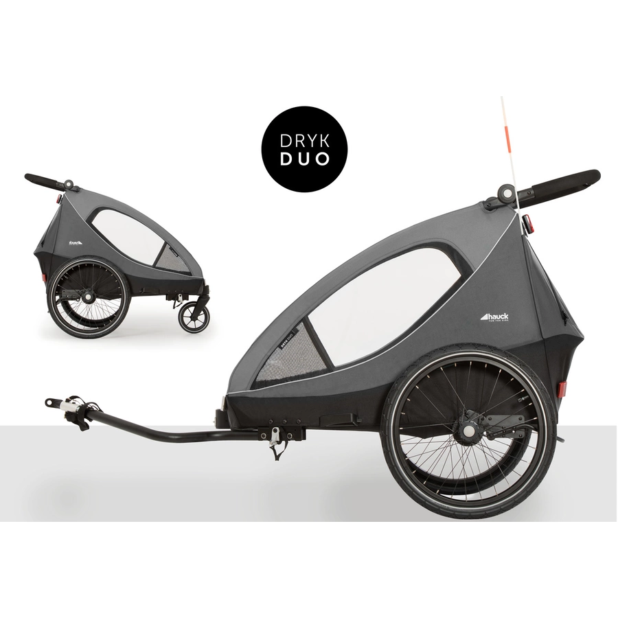 hauck 2in1 Fahrradanhänger und Buggy Dryk Duo Grau