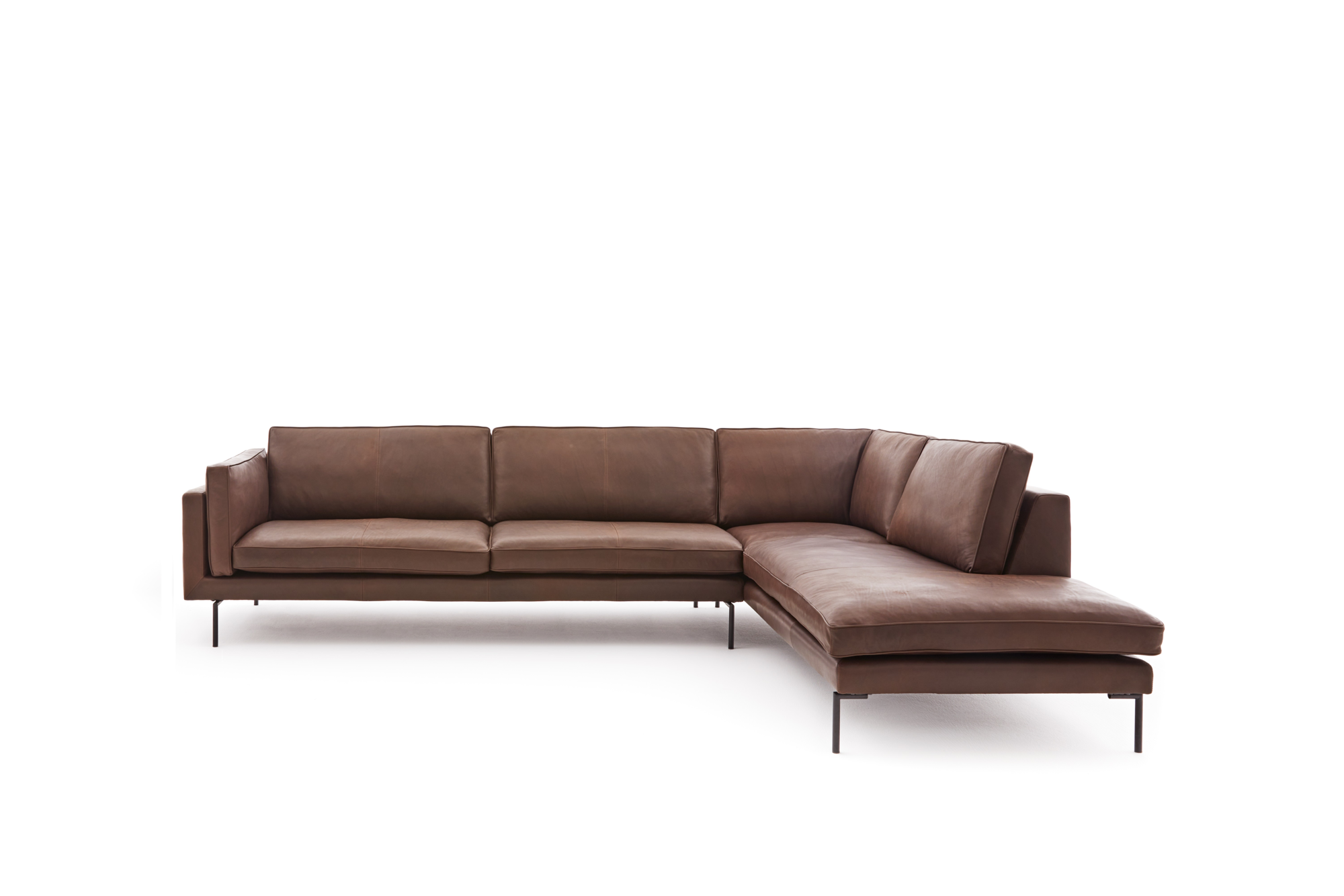 Loods 5 Design hoekbank Stark rechts Hoekbank Rechts (37+29) | C Sauvage Chocolate | Zwart met knik