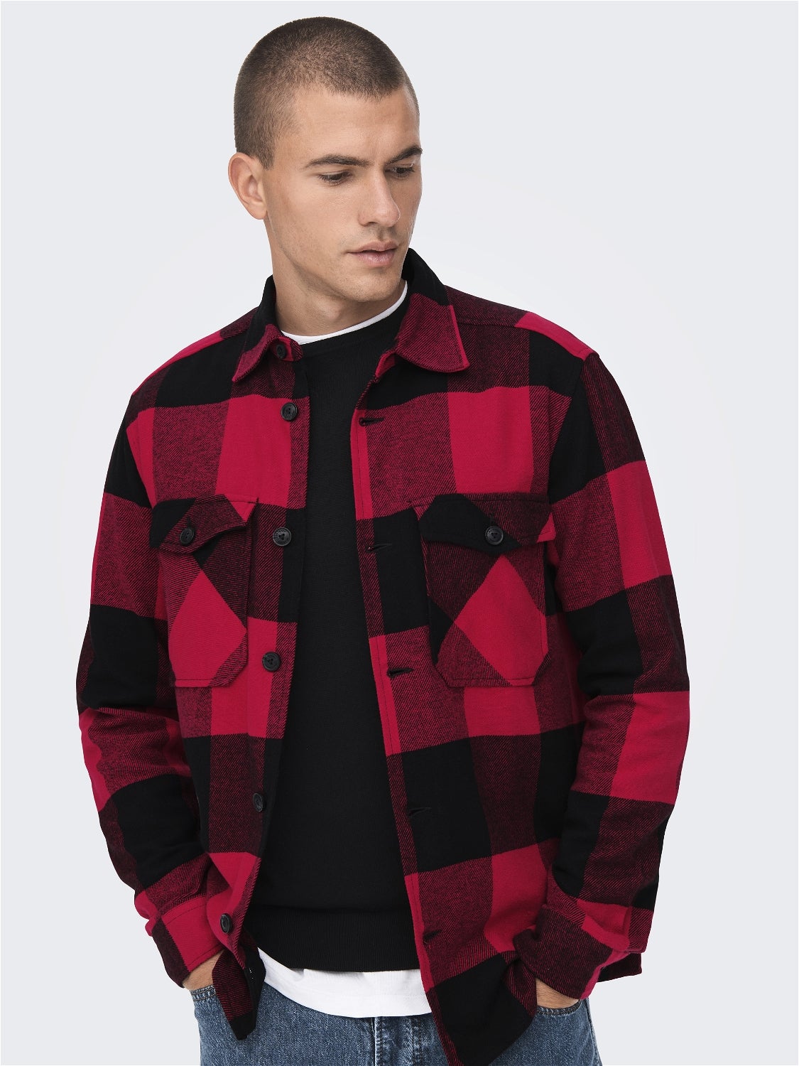ONSMILO Flanellhemd Fiery Red