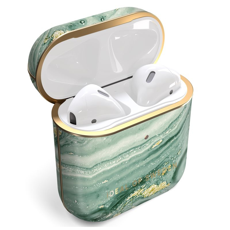AirPods (1. & 2. Generation) Printed Case Schutzhülle Abdeckung (IDFAPCSS21-258) - Mint Swirl Marble