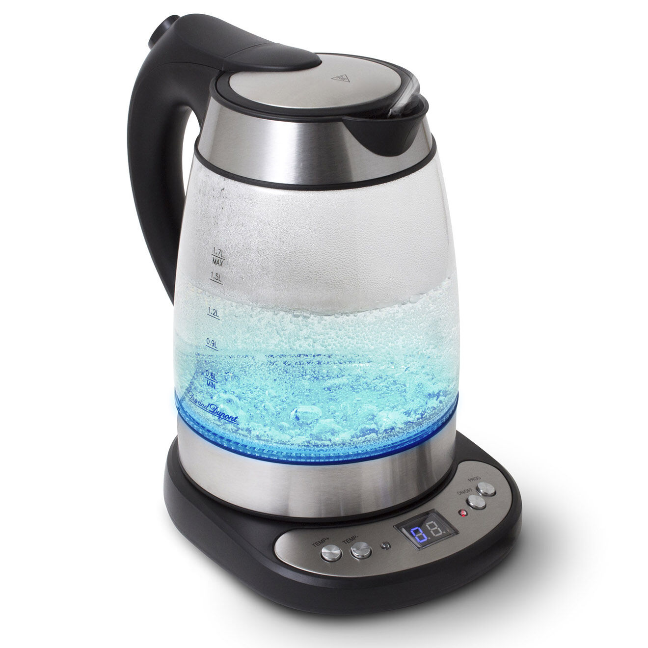 Kitchencook Bouilloire électrique en verre avec LED multicolore - 1.7 L