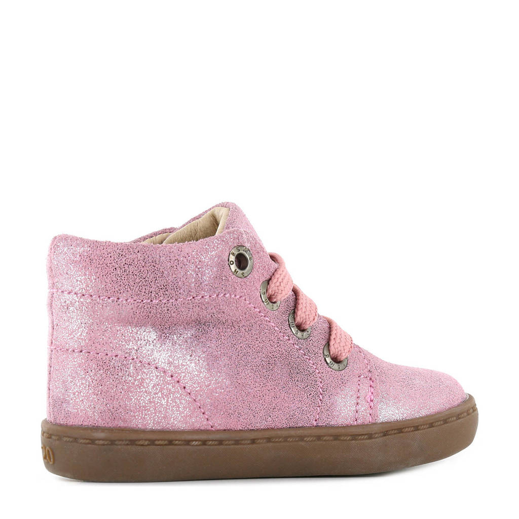 Shoesme Flex FL21W001-A leren veterboots roze/metallic