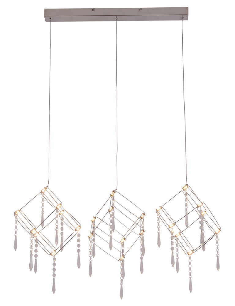 LED-Pendelleuchte ARANEUS - Chrom - 150 cm lang