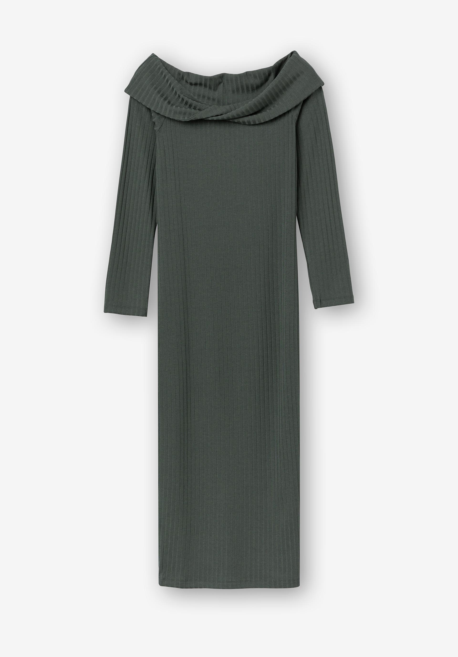 Vestido Midi Canelado