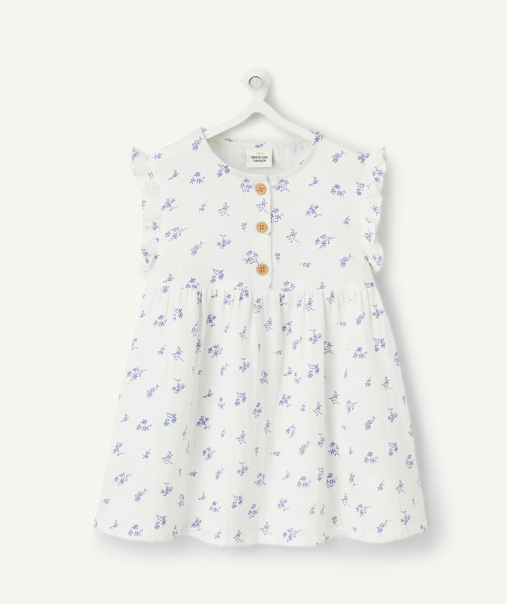 robe bébé fille en gaze de coton imprimé à fleurs
