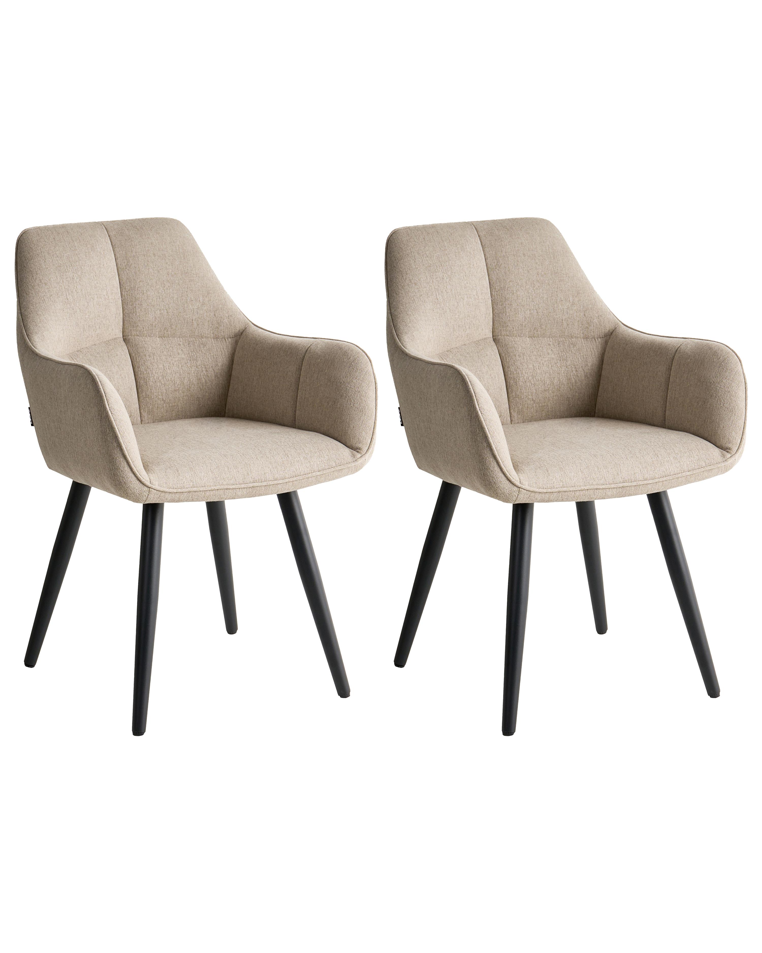 Set van 2 eetkamerstoelen TIRANO Kunstlinnen Beige