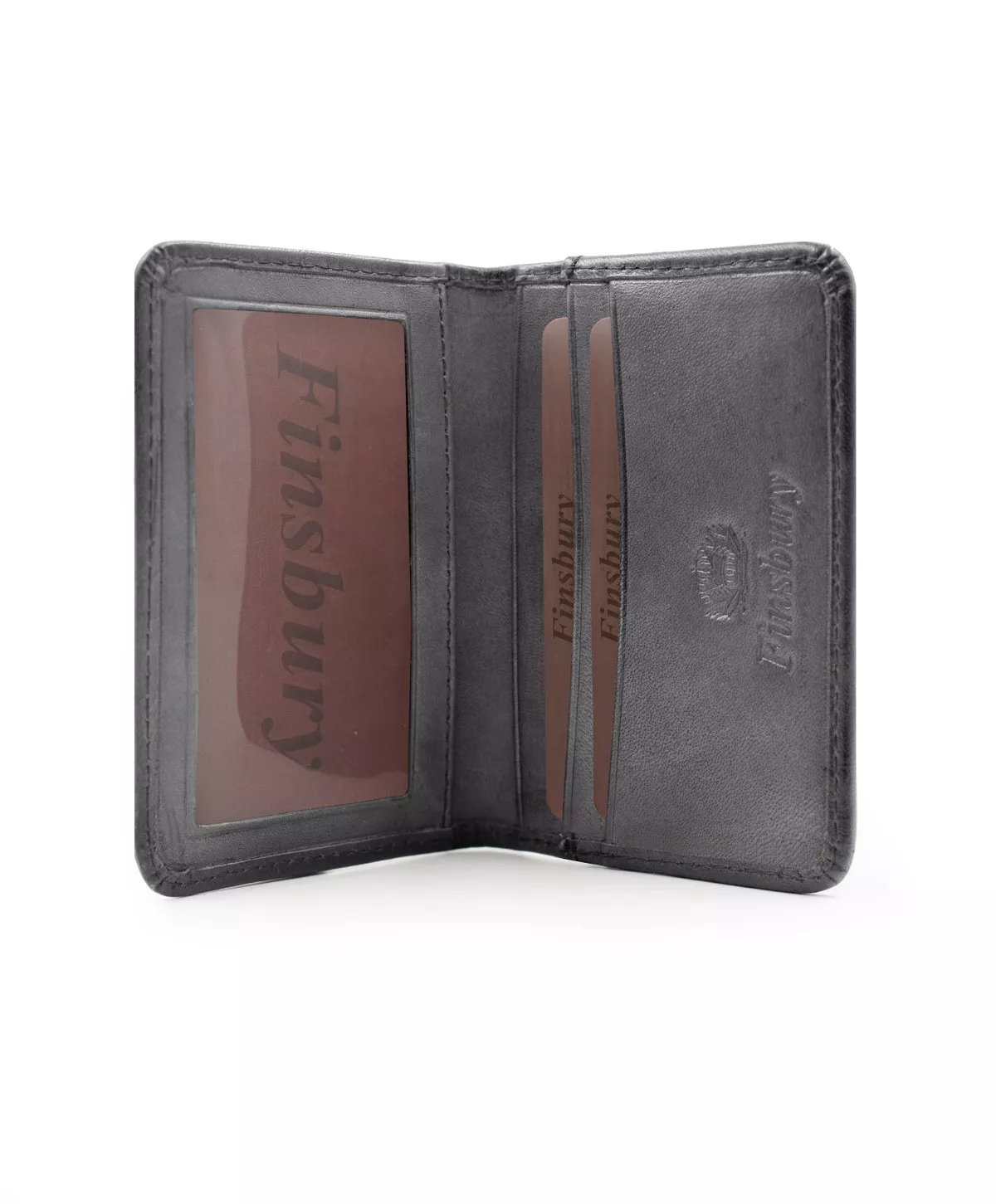 Porte-cartes à Deux Volets Gris